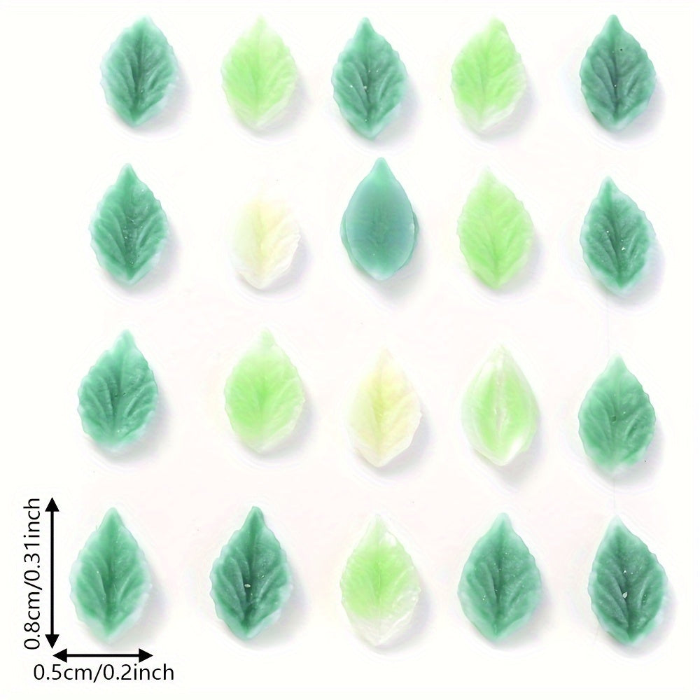 Green Leaf Nail Charms