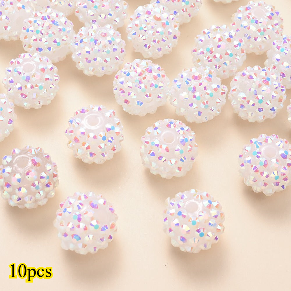 10pcs/set 16mm Random Resin Bayberry Ball Rhinestone Beads