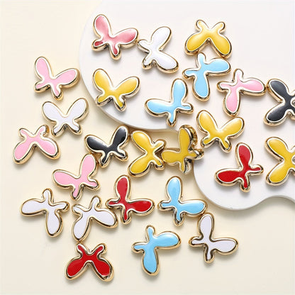 Oil Drop Butterfly Acrylic Beads