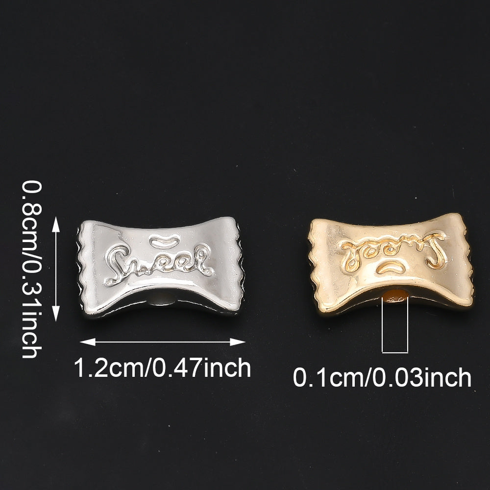 50pcs Golden & Silvery CCB Candy Letter Beads