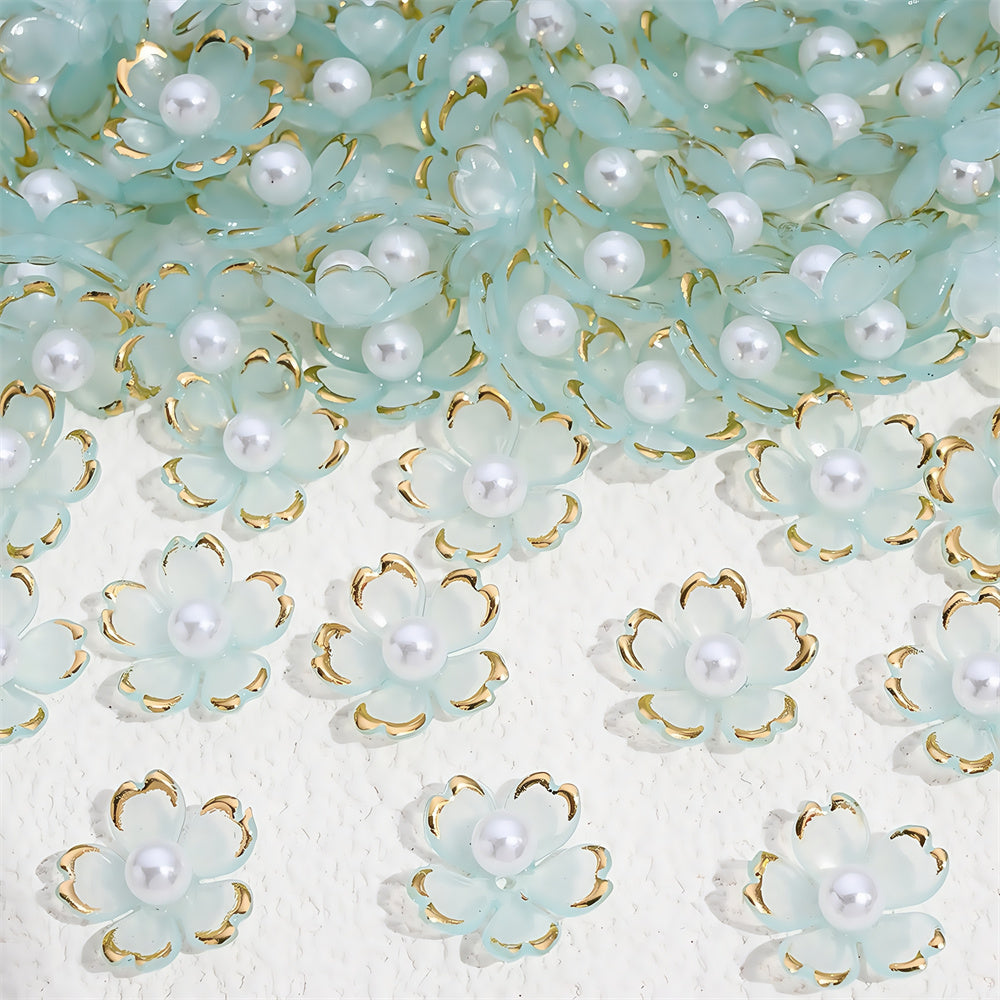 Colorful Cherry Blossom Acrylic Beads