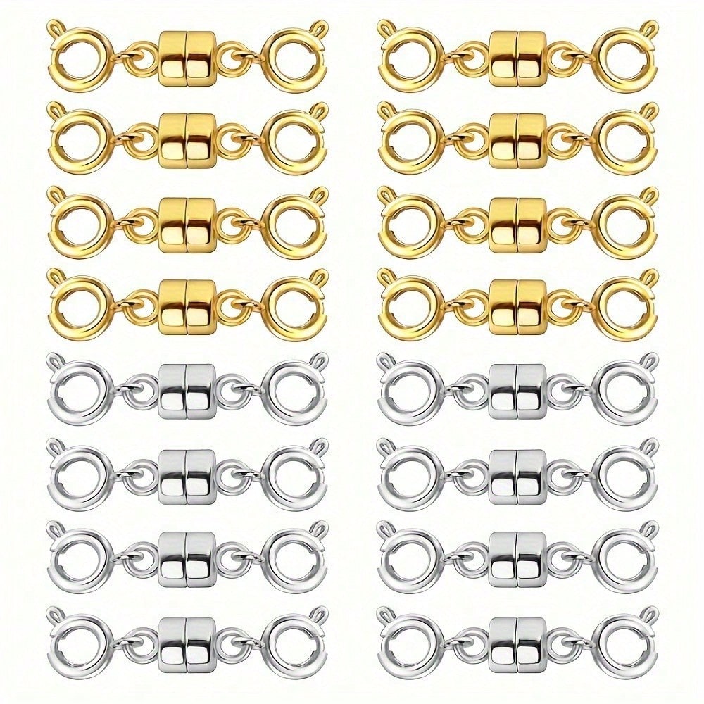 16-Piece Gold & Silver Magnetic Jewelry Clasps