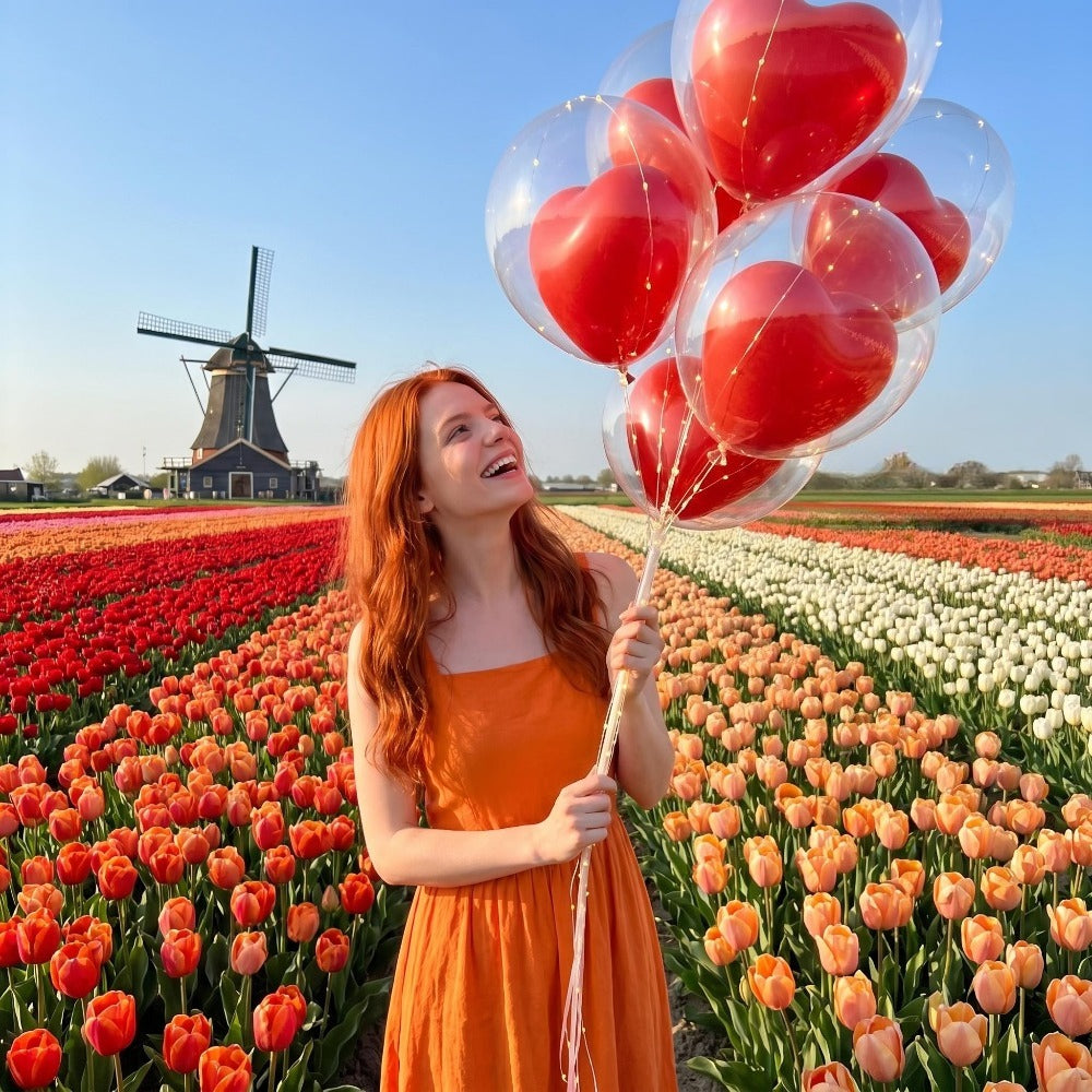 Bubble & Red Heart Balloon Set