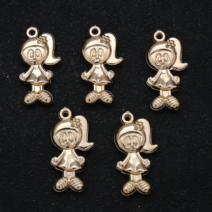 20PCS Gold & Silver CCB 3D Cartoon Boy & Girl Pendants