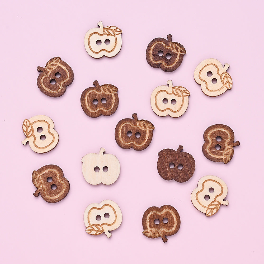 Apple Wood Double Hole Buttons