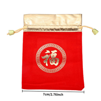 Flannel Lucky Drawstring Gift Bag