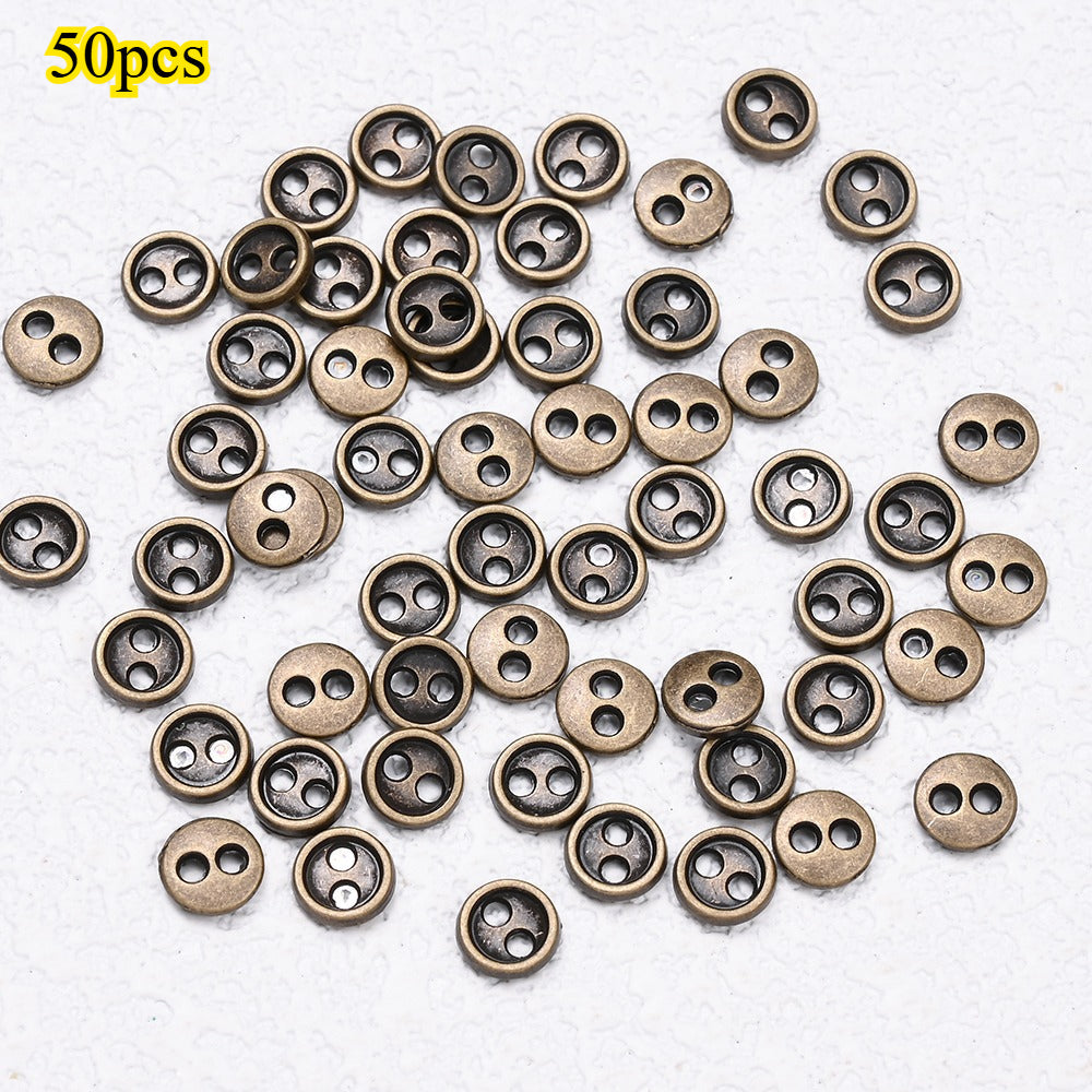 50-Piece 3/4/5 mm Mini Metal Sewing Buttons