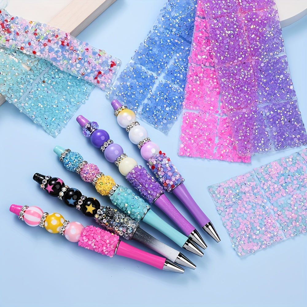 12PCS 4×3cm Self-Adhesive Resin Rhinestone Embellishment Strips