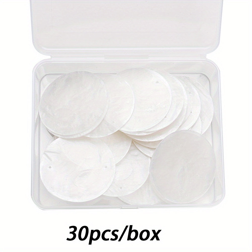 5 cm Large Round Natural Seashell Double-Hole Pendants