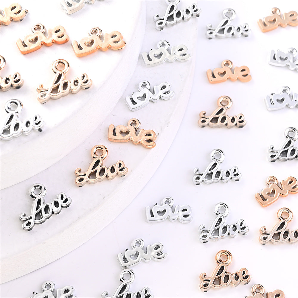 100PCS CCB LOVE Letter Pendant Set