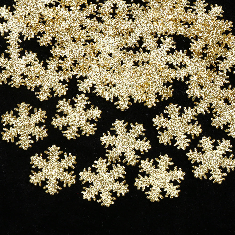 Gold & White Snowflake Polyester Decorations
