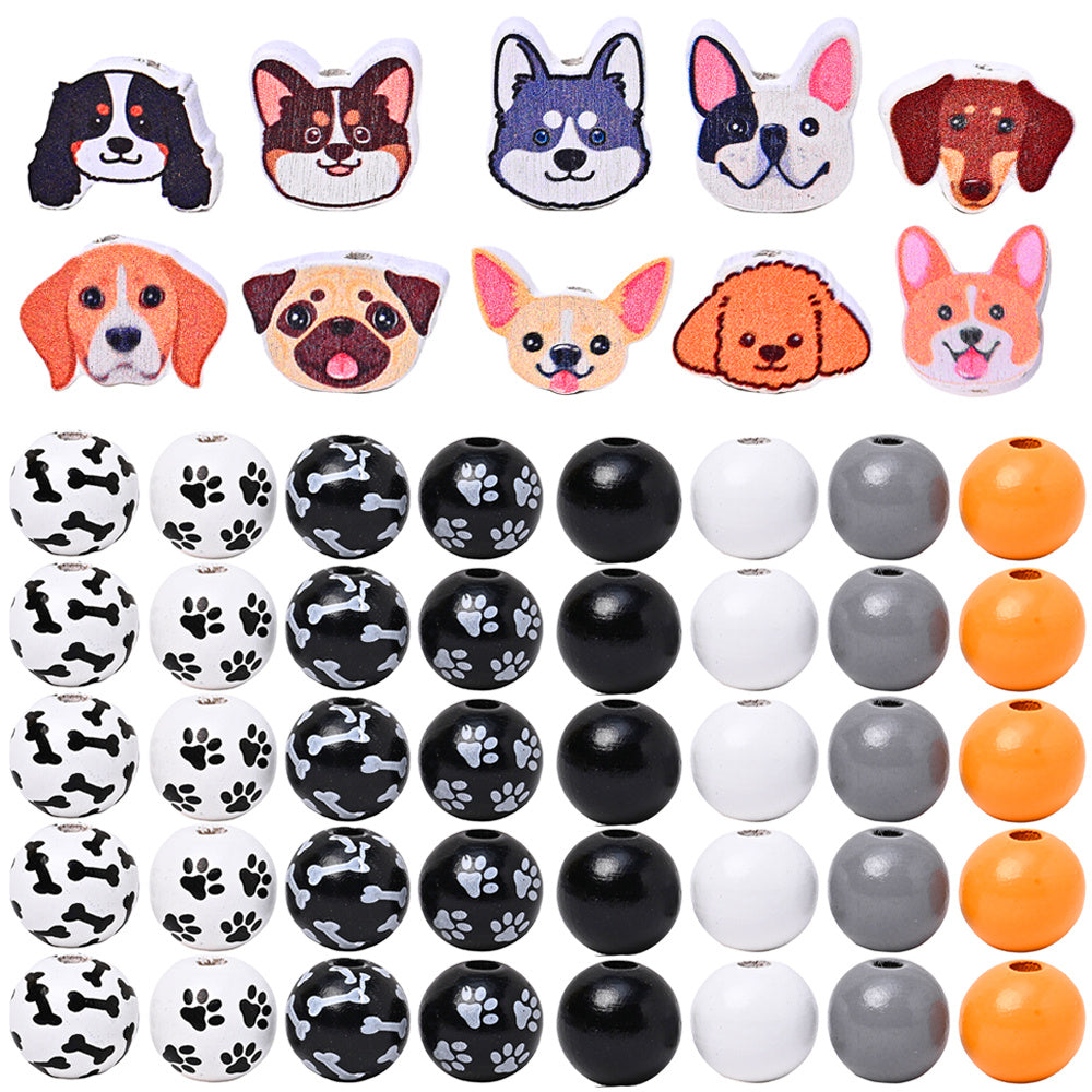 Marine-Themed Wooden Beads
