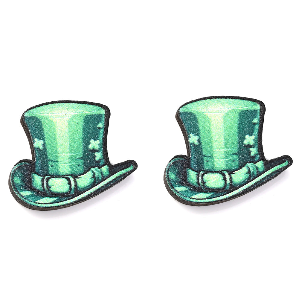 Green Lucky Stud Earrings