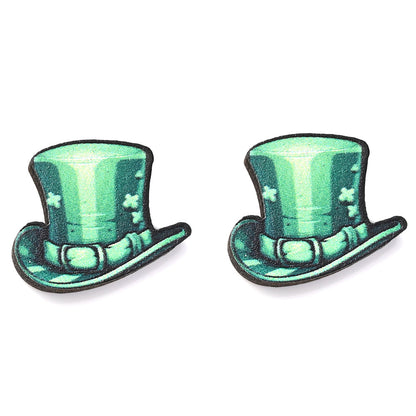 Green Lucky Stud Earrings