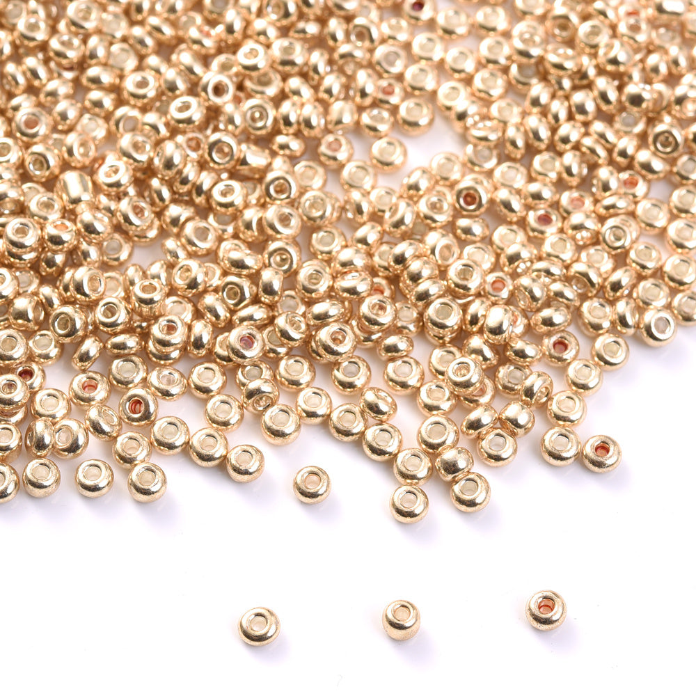 Gold and Silver 2/3/4 mm Glass Seed Beads