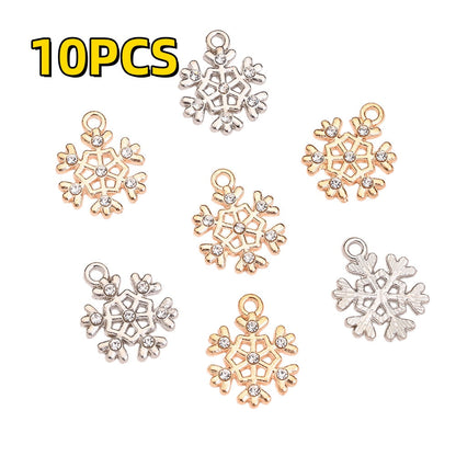 Christmas Rhinestone Snowflake Pendant Charms