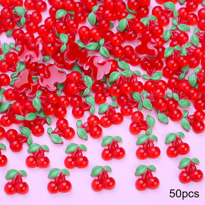 3D Cherry Resin Charms
