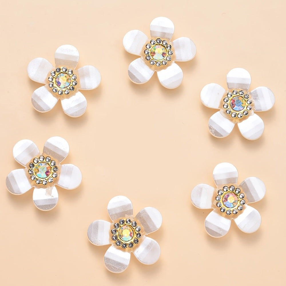 10PCS 3cm Five-Petal Flower Acrylic Embellishment Set