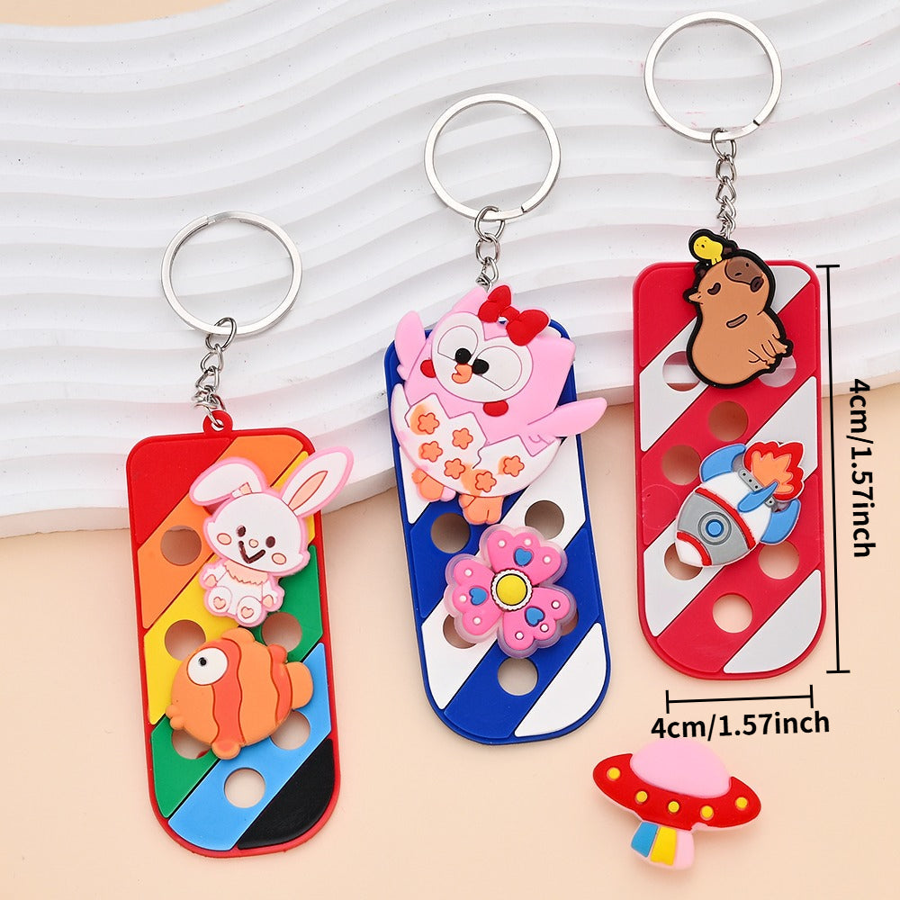 Soft Rubber Hole Keychain Charms