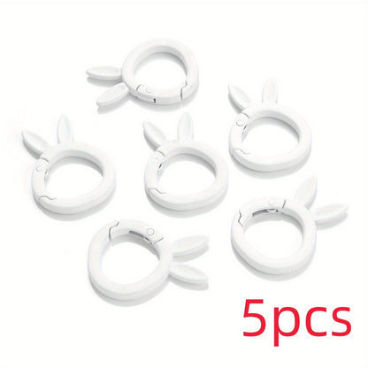 5-Piece 37x27 mm Rabbit Ear Shape Metal Keychain Hooks