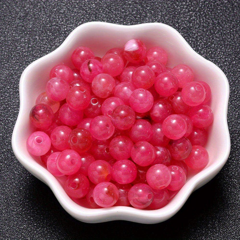 100PCS 8mm Multicolor Gradient Acrylic Spacer Bead Set