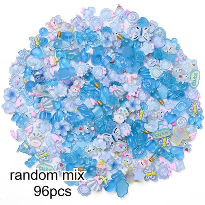 96pcs Rainbow Theme Acrylic Flatback Beads