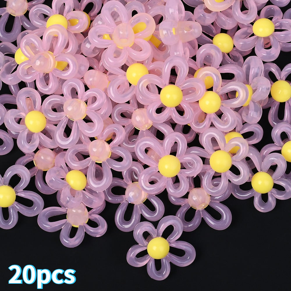 Macaron Color Flower Acrylic Beads