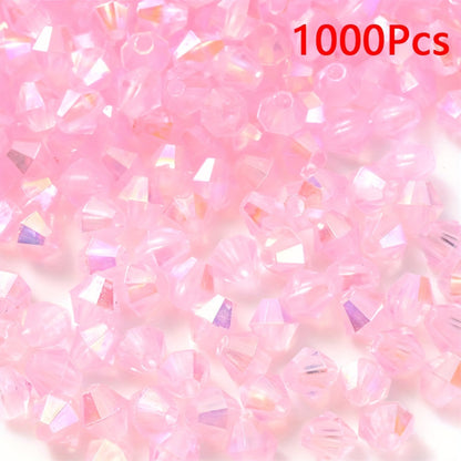 1000pcs 4mm Shiny Acrylic Faceted Beads