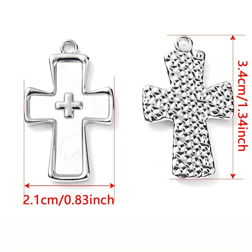 2/6PCS Antique Multicolor Rhinestone Cross Pendant Set