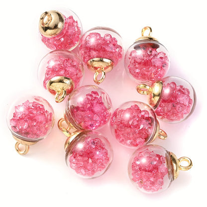 Rhinestone Glass Ball Pendants