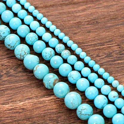 Blue Stone Round Spacer Beads