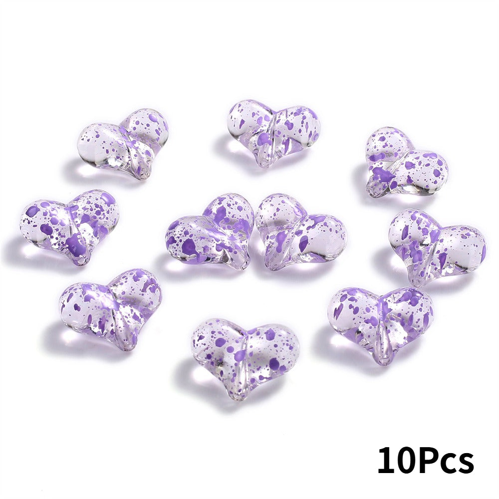 Starry Sky Heart Acrylic Beads