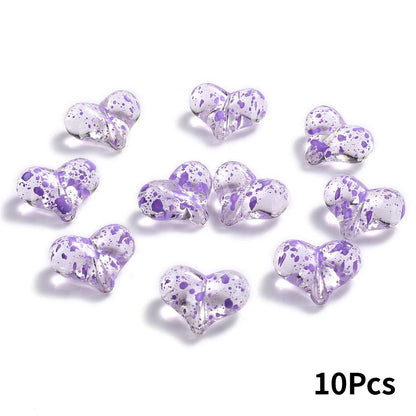 Starry Sky Heart Acrylic Beads