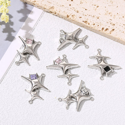 27x29 mm Alloy Double Star Pendants