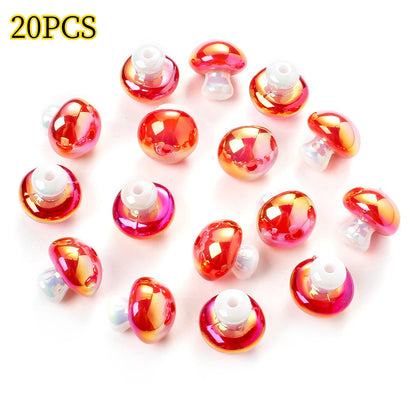 Red Mushroom Acrylic Beads