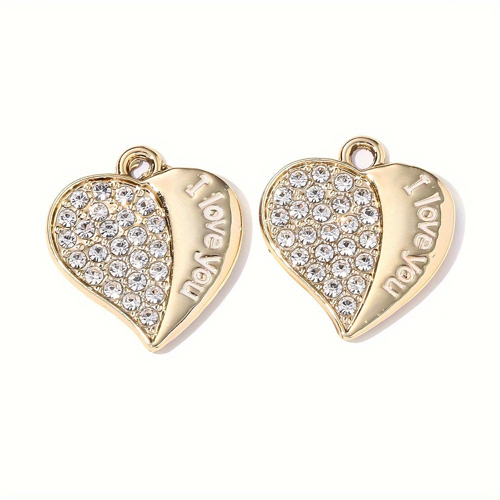 "I Love You" Heart Pendant Charms