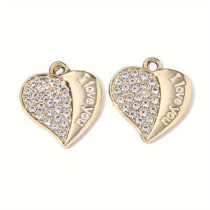 "I Love You" Heart Pendant Charms