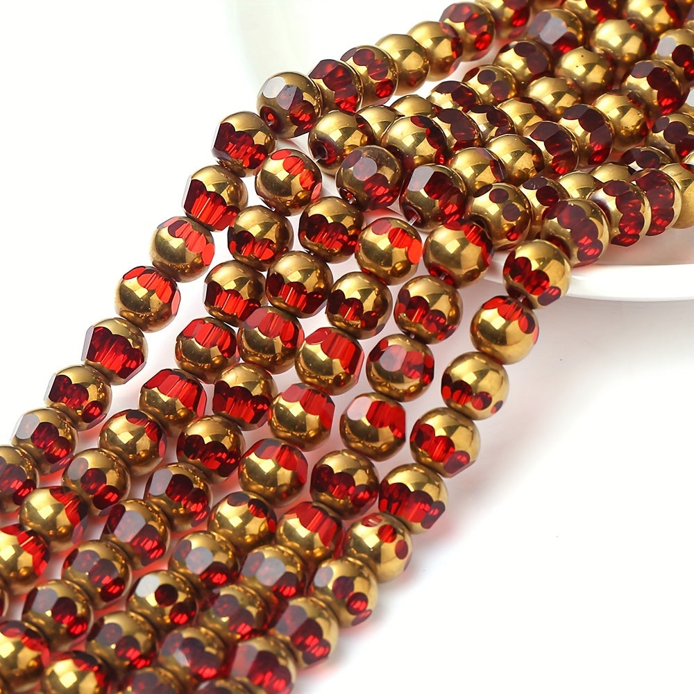 43PCS 8mm Multicolor Faceted Glass Bead Set