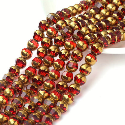43PCS 8mm Multicolor Faceted Glass Bead Set