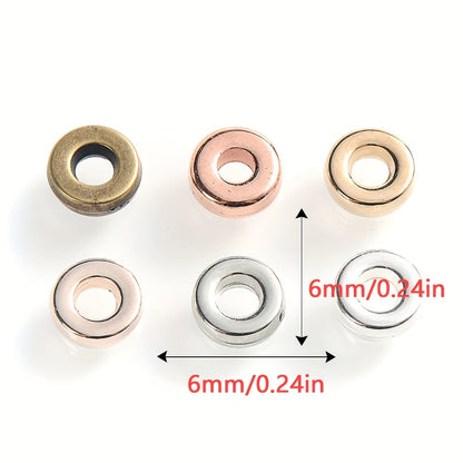 100PCS 6mm CCB Large Hole Flat Wheel Spacer Bead Set