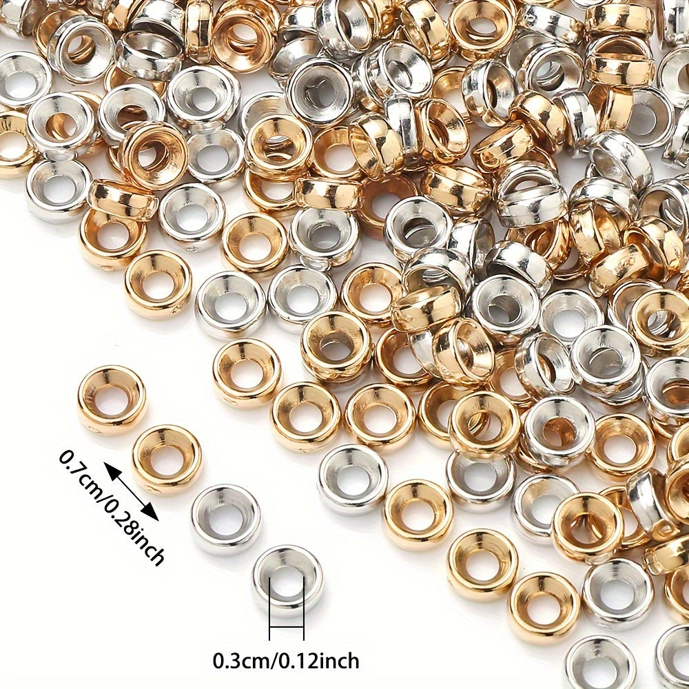 100PCS 7mm Large Hole Round Plastic Bead Set