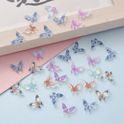 Shiny Resin Butterfly Flatback Beads