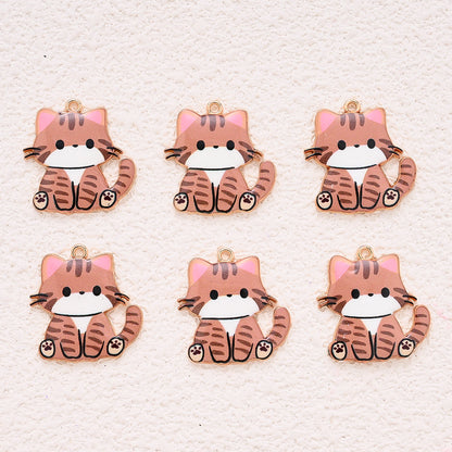 Enamel Cat Pendant Charms