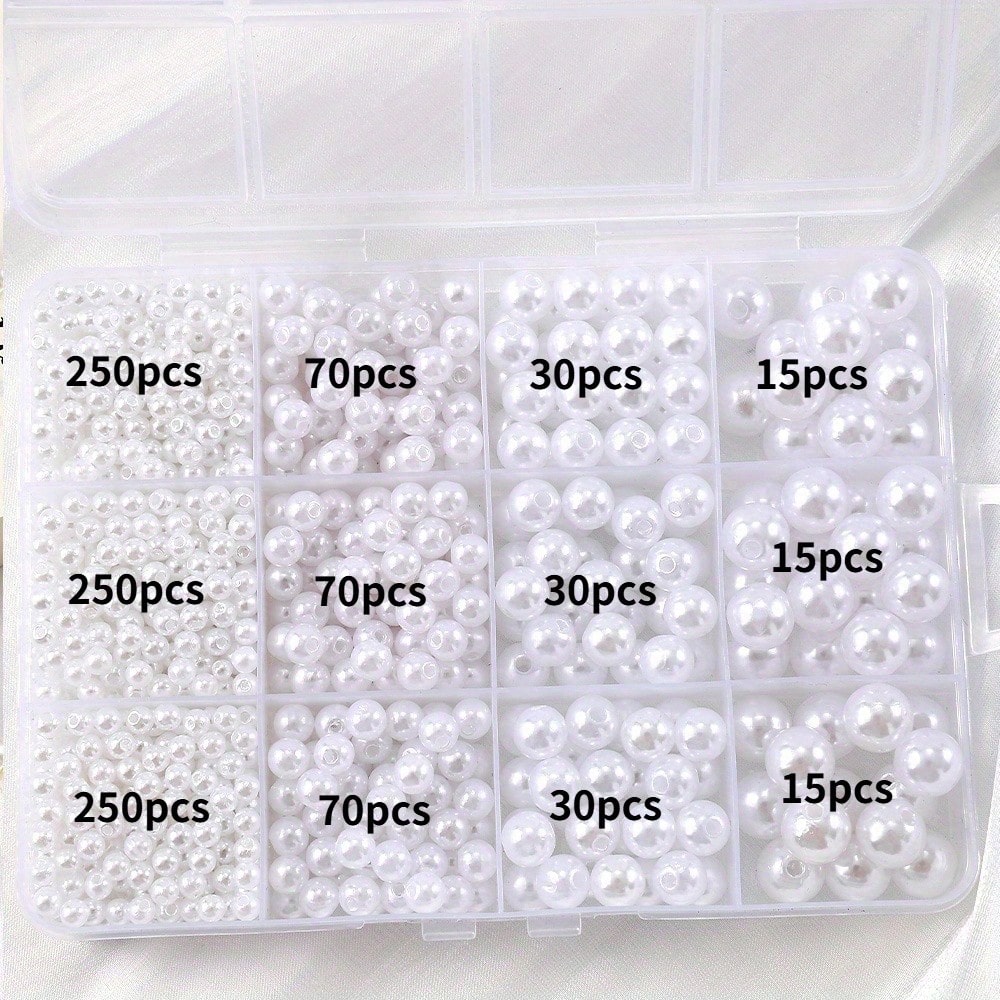 1100PCS Multi-Size Faux Pearl Bead Set