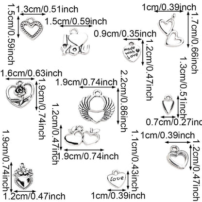 Vintage Metal Heart Pendants
