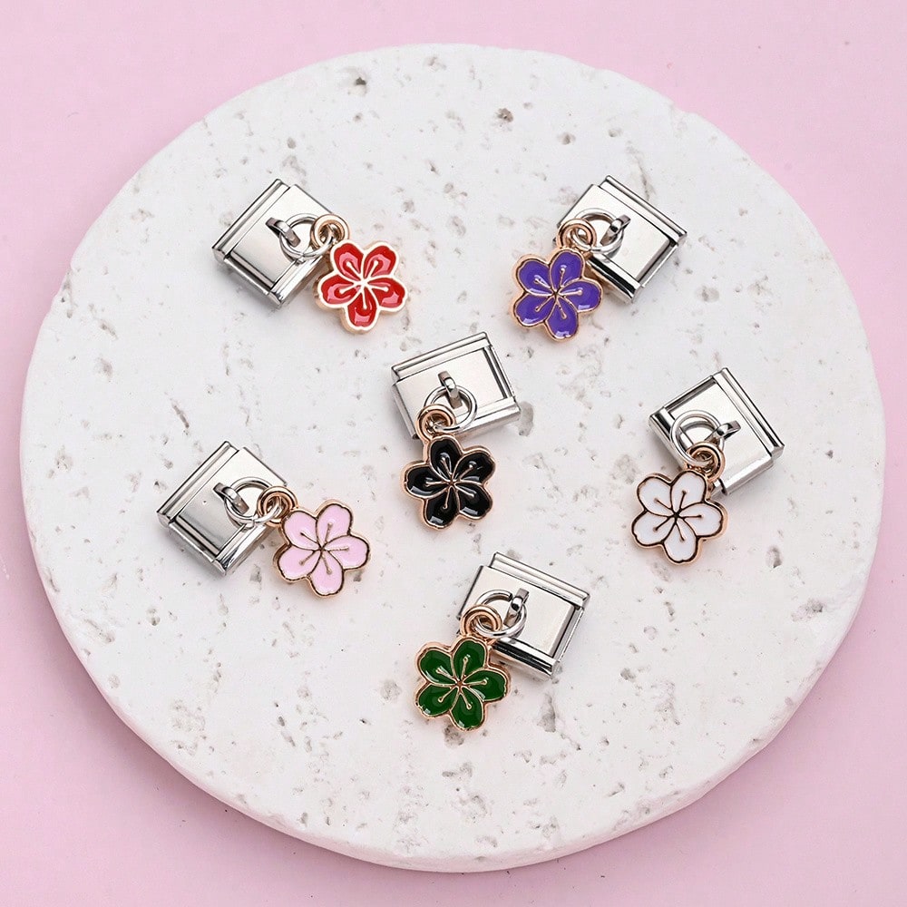 Cherry Blossom Module Bracelet Pendant Charms