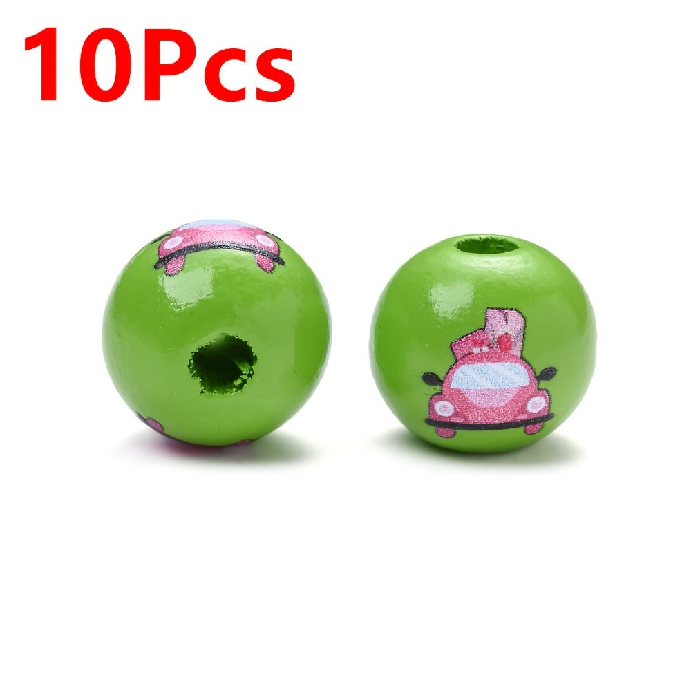 Valentine's Day Printed Wooden Spacer Beads