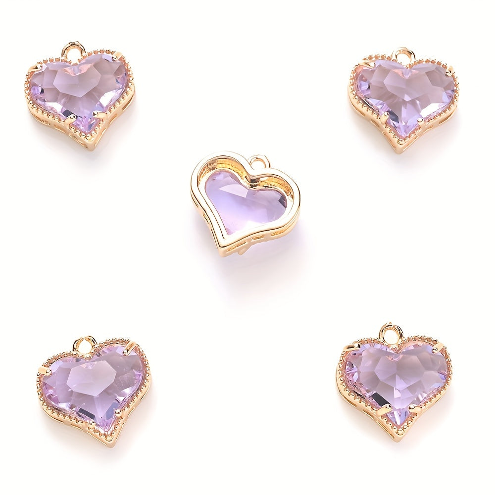 Faceted Heart Rhinestone Pendants