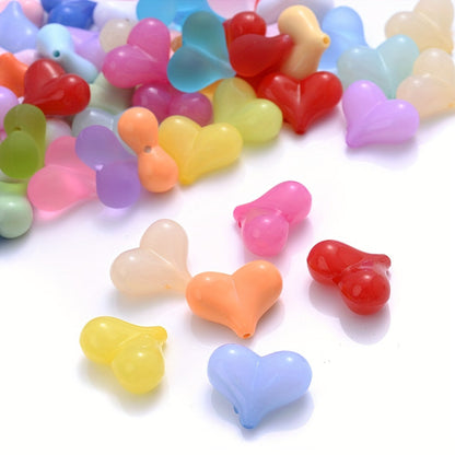 20PCS 17×21mm Multicolor Acrylic Heart Spacer Beads