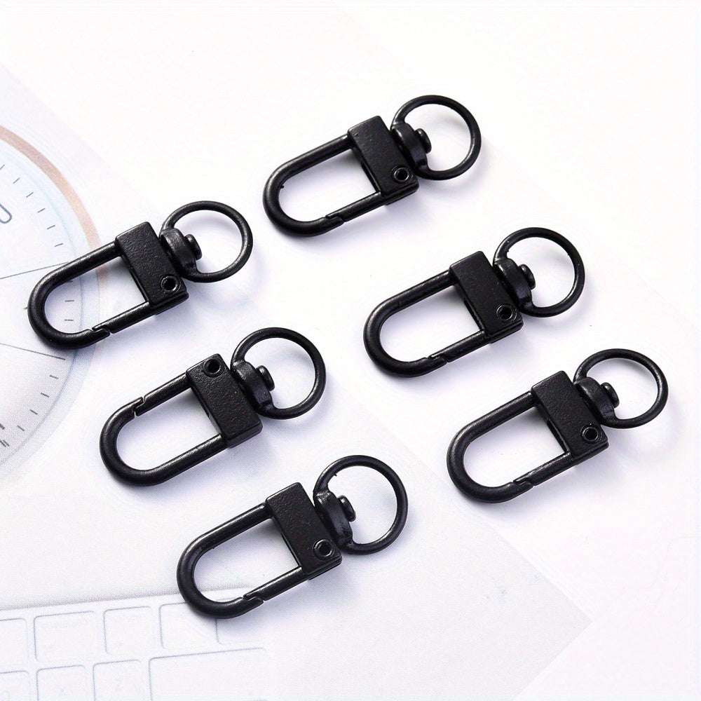 50-Piece Black Metal Swivel Lobster Clasp Set